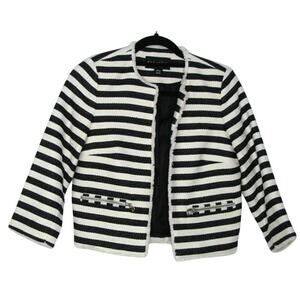 Metaphor Raw Hem Lined Striped Blazer Jacket-RARE FIND NWOT